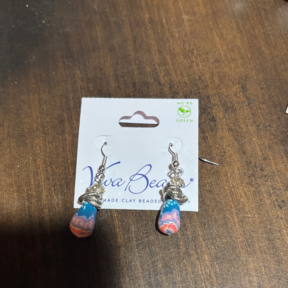 Blue and Pink Earrings